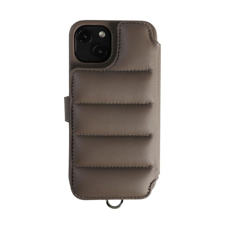 【新品】デミュウDEMIU スマホケース チャコール iPhone14/16e DEMIU(デミュウ)｜iPhone14 POCHE 背面収納スマホケース ストラップ
