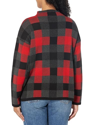 Image of Jones New York Women's Mock Neck Long Sleeve Jacquard Sweater