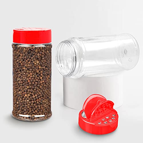 Royalhouse 6 Pack 16 Oz Plastic Spice Jars With Red Cap, Clear And Safe Plastic Bottle Containers With Shaker Lids For Storing Spice, Herbs And Seasoning Powders, Bpa Free, Made In Usa #TOP6