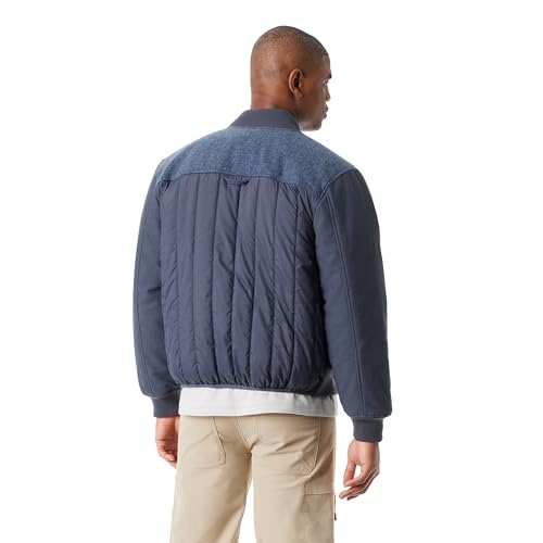 Image of BASS OUTDOOR Men's Hero Mix Media Zip Up Front Bomber Jacket With Sleeve Pocket Standard