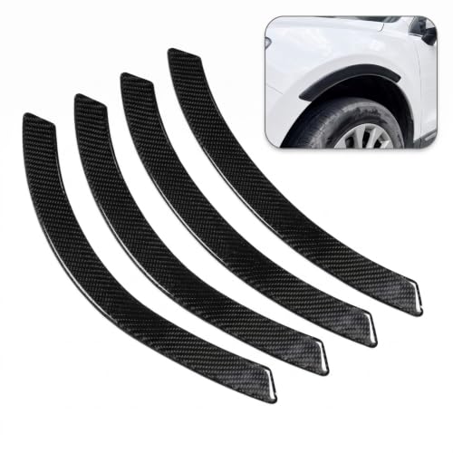 Tunrisy 4 PCS Car Wheel Arch Protection Strips, Carbon Fiber Anti-Collision Car Wheel Well Guard Trim, Auto Wheel Wells Fender Stickers, Universal for Most Cars (Carbon Black)