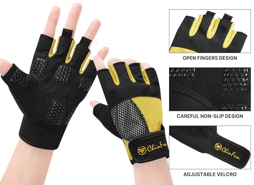 Image of ChinFun Kayaking Gloves 3 /4 Finger - Provide Cushioning and Protection | Resistant Palm and Grip, Easy to Take on and Off, Perfect for Diving, Sailing, Kayaking - Men, Women, Youth