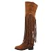 Kaizi Karzi Mujer Moda Botas sobre La Rodilla Cremallera Botas De Flecos...