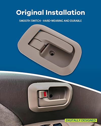 Lujuntec Interior Door Handles Front Driver Passenger Side Replacement For 1998-2003 For Toyota Sienna Beige(2Pcs) #TOP3