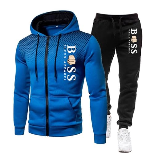 Survêtement Homme à Capuche Ensemble Jogging Homme 2 Pièces Sweat Zippé Hoodies et Pantalon Jogging Manches Longues Combinaison de Sport pour Gym Élégant...