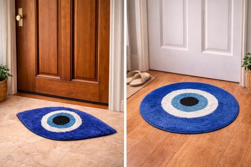 Image of Adequate Superb Soft Evil Eye Door mat Combo Set (2in1), Microfiber| Floor mat| Doormat for Home Entrance| Bathroom| Bedroom| Living Room| Kitchen| Pooja Room| Door mat Combo Pack| Rug| mat for Hall
