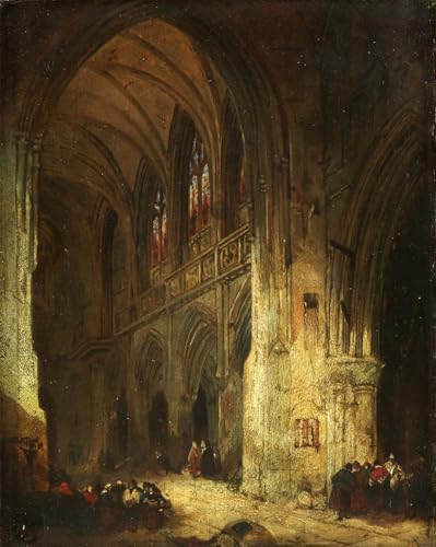 Pintura de iglesia por David Roberts en lienzo para pared interior de dormitorio