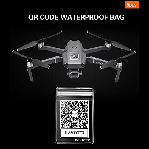 Moniel Saco impermeável 5pcs com código QR para drone compatível com Mavic 2 Mavic Pro Mavic Air Pha