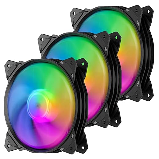 upHere Long Life 120mm 3-Pin High Airflow Quiet Edition Rainbow LED Case Fan for PC Cases, CPU Coolers, and Radiators 3-Pack,(PF120CF3-3)