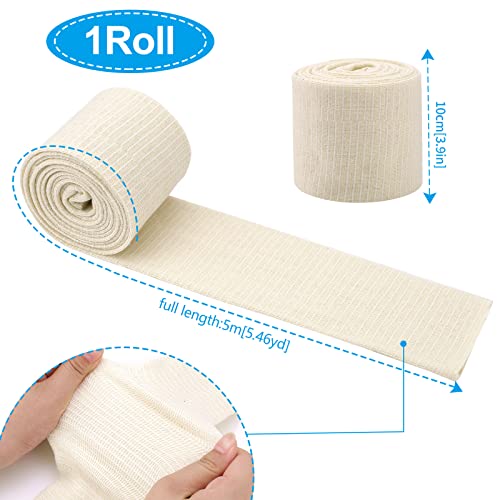 Elastic Tubular Support Bandage Sport Bandages Washable & Reusable for Large Knee Support Bandage Medium Thigh, Cotton Spandex White