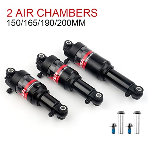 Jfoyh Air Shock Absorber Dual Champers Adjustable Damping Hydraulic Rear Shocks For Mtb/E-Bike/Scooters, 190Mm X 55Mm #TOP3