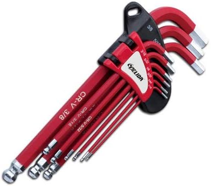 Metric Allen Wrenches, 9pcs Long Hex Key Set with Durable Red High Visibility Anti-Slip Coating,Industrial Grade Allen Wrench Set with Knotched End, Complete Hex L-Wrench Tools Kit for Turning Screws