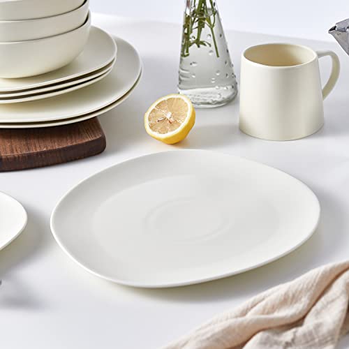 Stone Lain Delilah Dinner Plate 6-Piece Dish Set, Porcelain, Cream #TOP3