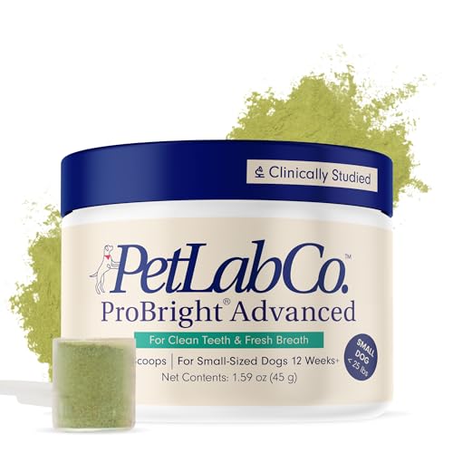 PetLab Co. ProBright Advanced Dental Powder - Dog Breath Freshener - Teeth Cleaning Made Easy – Targets Tartar & Bad Breath - Packaging May Vary - Formulated for Small Dogs