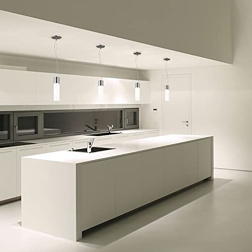 Image of Nuvo 62 /2932 Link Lighting Fixture, 1Lt LED Tube Pendant, White Glass Brushed Nickel Finish