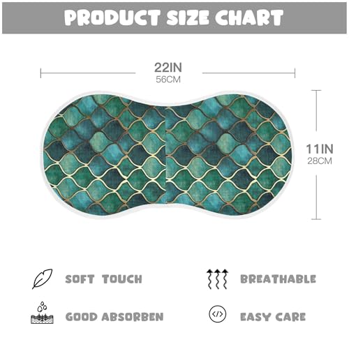 xigua Green Scale Pattern Baby Burp Cloths for Newborn Boys and Girls 4 Pack, Soft & Absorbent Cotton Baby Burp Cloth, Baby Washcloths, Newborn Towel, Burp Rags4
