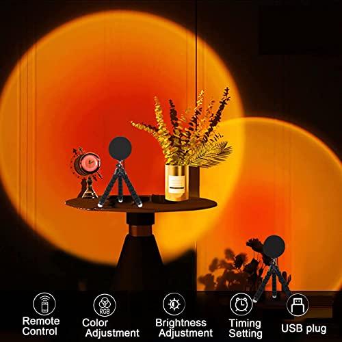 Lâmpada de projeção, tripé LED para projeção do pôr do sol, lâmpada de projeção do pôr do sol de 16