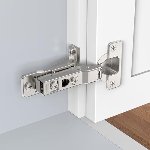 Cosycove Face Frame Inset Cabinet Hinge(10 Pack) 110 Face Frame Insert Cabinet Cabinet Door Hinge Clip-on Base Soft Close Silent Hinge 3D Adjustable Hinge for Kitchen Cabinets Bookcases Wardrobes