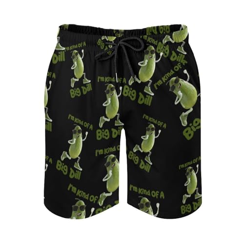 I'm Kind of A Big Dill Funny Pickle Men's Swim Trunks Soft Beach Shorts Summer Bathing Suit Swimwear with Pockets4