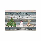 Magimagine Personalized Christmas Doormat for Outdoor,Custom Snowman Christmas...