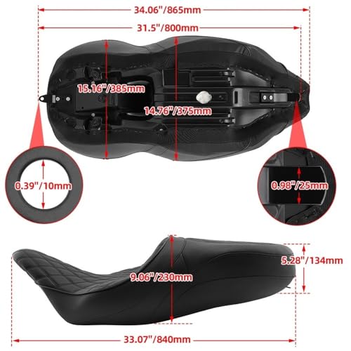 Selle conducteur passager double niveau pour road trip en duo sur Electra Glide 1997-2007 - 3