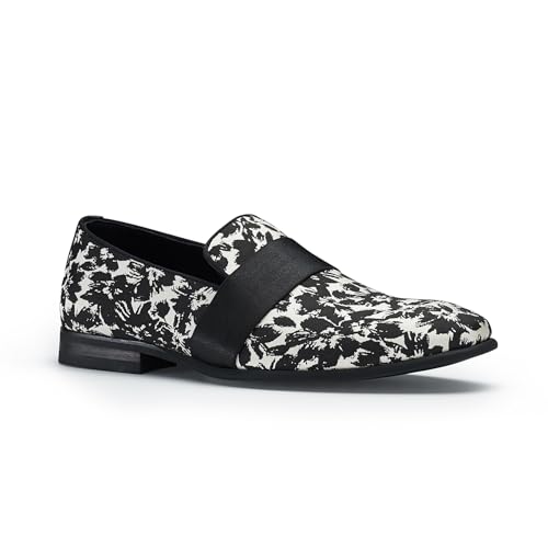 Image of Ferro Aldo Men's Classic Penny Loafers & Slip-On Dress Shoes | Woven, Floral, and Plaid Styles |