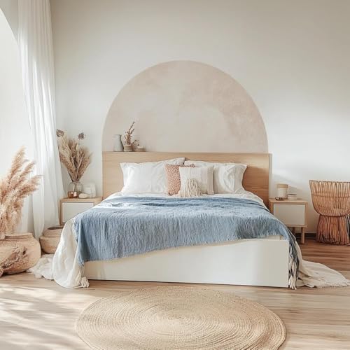 Autocollant tête de lit bohème pastel demi-cercle beige - 6