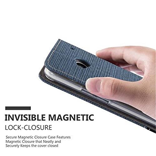 Cadorabo Book Case Compatible With Htc One M7 In Dark Blue Black - With Magnetic Closure, Stand Function And Card Slot - Wallet Etui Cover Pouch Pu Leather Flip #TOP4