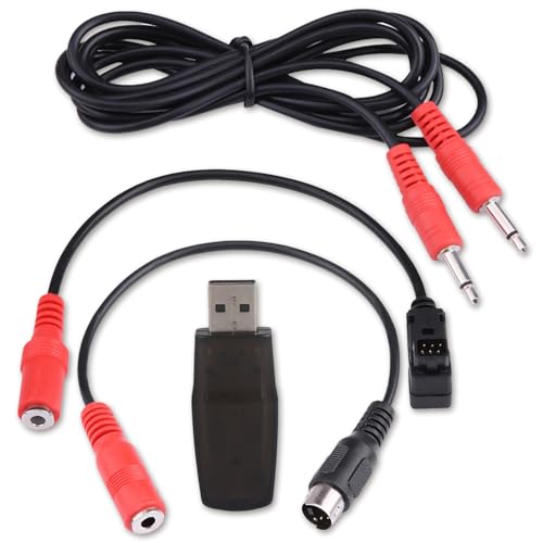 Câble de Simulateur RC 22 en 1, Simulateur de Vol USB d'avion RC avec Câbles Ensemble de Dispositifs de Formation de Modèle Vol Câble Audio DIN 1,5m pourRealflight G7/ G6/ G5 Phoenix4E2HG