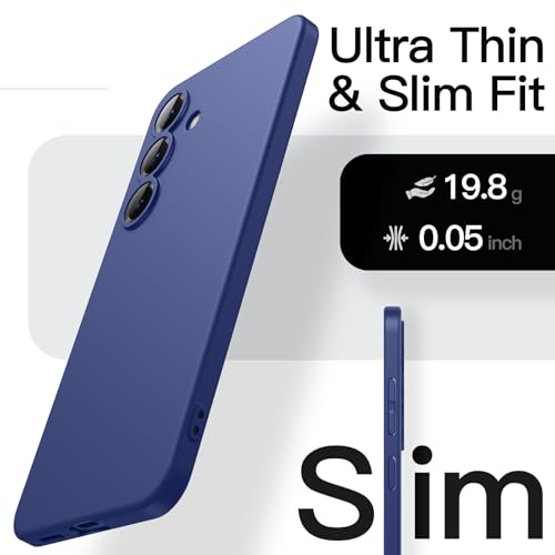 Image of JETech Slim Cover Case for Samsung Galaxy S25 5G with Camera Lens Full Protection, Ultra-Thin Lightweight Matte Finish Minimalist Protective Phone Cover (Navy)