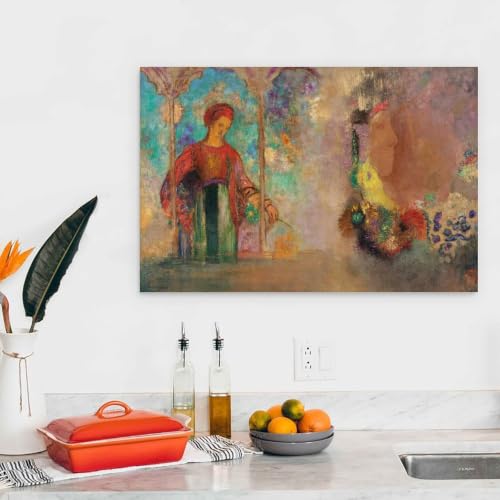 Cuadro de Odilon Redon para pared: dale vida a tu sala de estar u oficina moderna 4