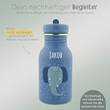 wunderwunsch Trinkflasche personalisiert für Kinder, Flasche personalisiert, Babyflasche, Kinder Flasche, Trixie Trinkflaschen mit individuellem Namen (Elefant, 350ml)