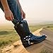 WEOOAR Cowboy Boots for Men Western Men's Boots with Fashion Metal Chain (Black, 8.5)