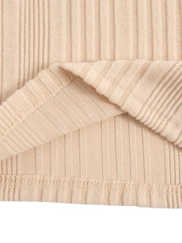 MakeMeChic Toddler Baby Girl Fall Outfits Mock Neck Long Sleeve Top and Corduroy Button Overall Dress Sets3