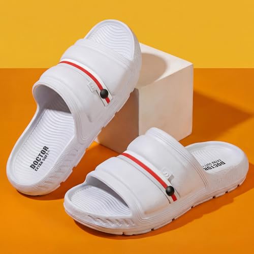 Image of DOCTOR EXTRA SOFT Men's Classic Ultra Soft Sliders /Slippers with Cushion FootBed for Adult | Comfortable & Light Weight | Stylish & Anti-Skid | Waterproof & Everyday Flip Flops for Gents /Boys D-527
