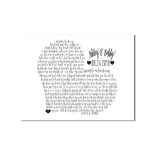 Wedding Song Gift, Song Lyric Artwork, Personalized with Your Song Choice
