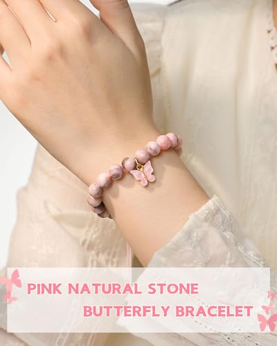 Image of 8th Grade Graduation Gifts for Girls Class of 2024 Middle School Congratulations Graduation Grad Graduate Bracelet Gift for Girl Daughter, 6inches, J-P Butterfly-8th Grade-03