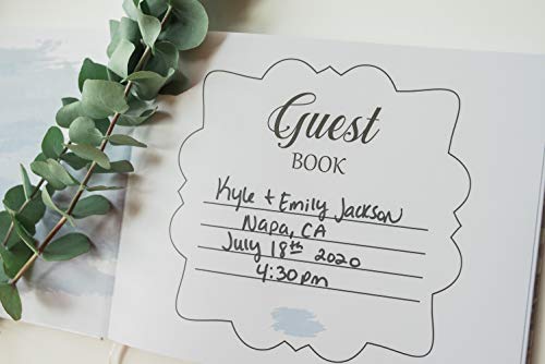 Dusty Blue Wedding Guest Book Hardcover Polaroid Album Photo Guestbook Bridal Shower, Baby Shower, Airbnb Registry Sign In Modern Beautiful Hardbound Book 10” X 8” (100 Unlined Blank Pages) #TOP2