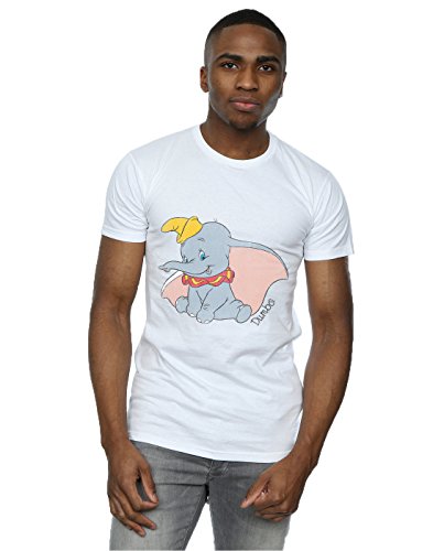 Disney Men's Dumbo Classic Dumbo T-Shirt Small White
