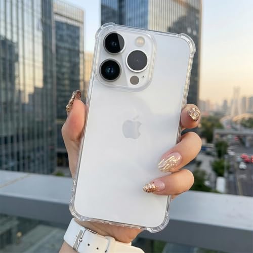 Image of Fashionury 3D Raised Transparent Crystal Clear Back Cover for iPhone 15 Pro | Shockproof Design | Anti-Slip Grip | Camera Protection | 360 Degree Protection Mobile Case