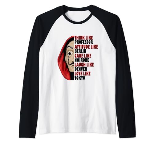 Máscara de profesor, Berlín, Nairobi, Denver, Tokio, Río y Dalí Camiseta Manga Raglan