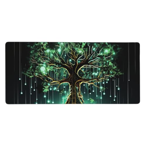 Sous-main étendu pour ordinateur portable et bureau motif arbre magique tapis d'écriture maison