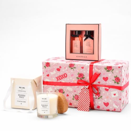 Image of Mother's Day Spa Gift Box | Luxury Bath & Body Hamper with Jasmine Scented Candle | Premium Self Care Gift for Mom | Relaxation Gift Set for Maa | Birthday, Thank You & Special Occasion Gift