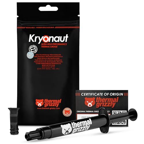 Thermal Grizzly - Kryonaut - 5.55 Gramm/1.5 ml - Extrem Hochleistungsfähige Wärmeleitpaste - Für Anspruchsvolle Anwendungen und Overclocking von CPU/GPU/PS4/PS5/Xbox