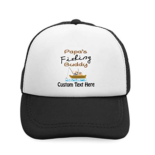 Custom Kids Trucker Hat Papa's Fishing Buddy Dad Father's Day Boys Caps & Girls