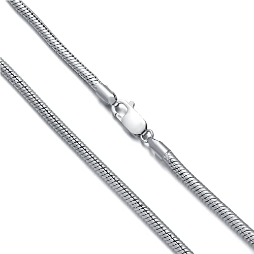 Authentic 925 Sterling Silver Snake Chain For Men And Women Flexible Snake Link Chain Strong Aafe Shiny Fashion Jewelry Gifts 1-3MM, 16-26 Inch