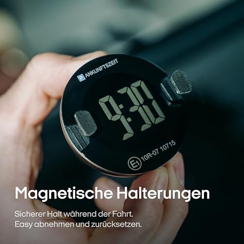 OOONO P-DISC NO4 – Elektronische Parkscheibe im kompakten Design mit automatischer Zeiteinstellung, Hochkontrast-Display & bis zu 3 Jahren Batterielaufzeit (Schwarz)