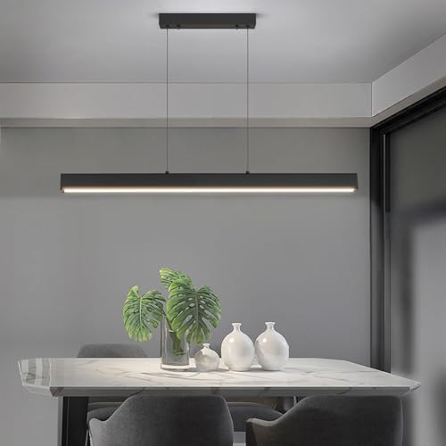 Réglette LED suspendue noire dimmable 20W pour éliminer les zones d'ombre en cuisine