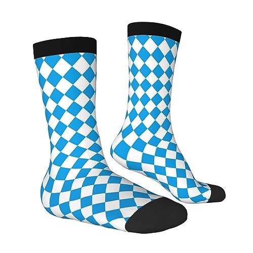 Bavarian Oktoberfest Flag Contrast Color Midcalf Socks For Women Men Moisture Wicking Soft To Cycling3