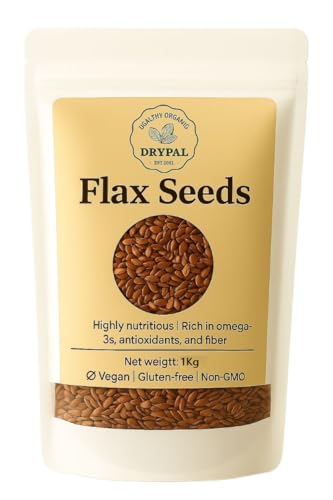 DRYPAL Organic Flax Seeds 1Kg Alsi Seeds, Rich Source of Protein, Iron & Dietary Fiber - Raw Flax Seed for Hair Growth, Weight Management, Rich in Antioxidants - Gluten Free Superfood for Daily Nutrition